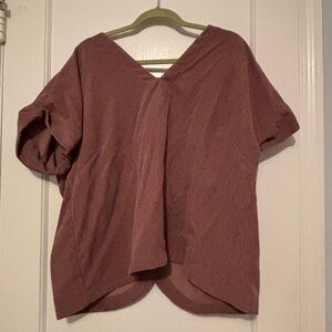 Women's Mauve V-Neck Top